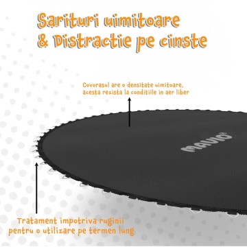 Resigilat - Trambulina pentru Copii Mavio®, Diametru 244 cm, Plasa Protectie, Exterior si Gradina, Protectie UV, Scara de Acces Inclusa, 48 de Arcuri de Sustinere din Otel Galvanizat, Certificat de Siguranta - Img 9