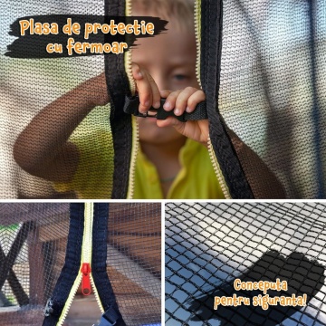 Resigilat - Trambulina pentru Copii Mavio®, Diametru 488 cm, Plasa Protectie, Exterior si Gradina, Protectie UV, Scara de Acces Inclusa, 100 de Arcuri de Sustinere din Otel Galvanizat, Certificat de Siguranta - Img 9