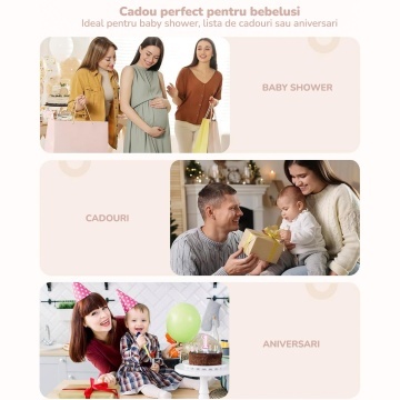 Saltea Activitati Mavio®, Centru de Joaca pentru Bebelusi 0-36 Luni, Arcada cu Jucarii Suspendate, Joc de Dezvoltare Multi-Mod, Stimulare Senzoriala, Jucarii Multiple, Dimensiune 85 x 85 x 50 cm, Roz - Img 6