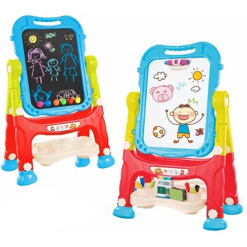 Tabla Magnetica Educativa pentru Copii Mavio®, cu Doua Fete Scris si Desenat, Creta, Magneti, Markere si Burete Incluse, Inaltime 66 cm