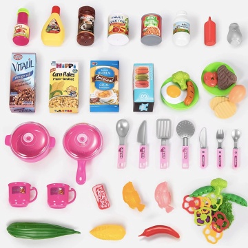 Bucatarie Multifunctionala Completa pentru Copii, Interactiva, 53 de Piese, cu Lumini si Sunete Realiste, Chiuveta cu Circuit de Apa, Cuptor, Plita, Simulare Gatit, 74 cm Inaltime, Culoare Roz - Img 7