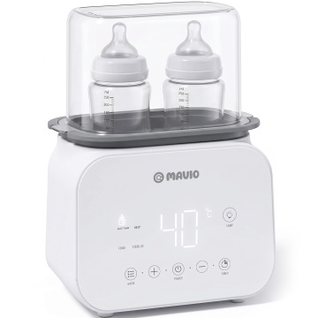 Incalzitor Dublu pentru Biberoane Mavio®, Putere 500 W, Capacitate 2 Biberoane, Pentru Lapte si Mancare Bebelusi, Functie Sterilizare, Decongelare Lapte Matern, Incalzire Rapida, Ecran LCD, Material PP BPA Free, Varsta 0-3 Ani