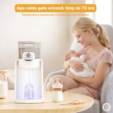 Incalzitor Instant pentru Apa Mavio®, Baby Water Warmer, Espressor Apa pentru Bebelusi, Capacitate 1L, Afisaj LED, 4 Setari Temperatura 37-70°C, Mentinere Cald pana la 72h, Lumina de Noapte, Fara BPA, Preparare Rapida Biberon, Alb - Img 4
