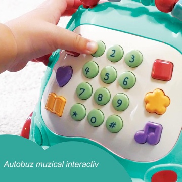 Jucarie Interactiva pentru Copii Mavio®, Telefon Educativ Tip Autobuz Muzical, cu Sunete Diverse, Jocuri, Verde - Img 8