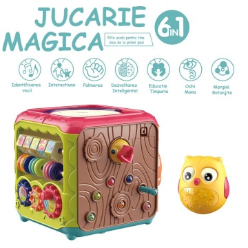Jucarie Interactiva si Educativa Mavio®, Elemente Rotative pentru Bebelusi, 6 in 1, Tip Cub Interactiv, Multicolor - Img 8