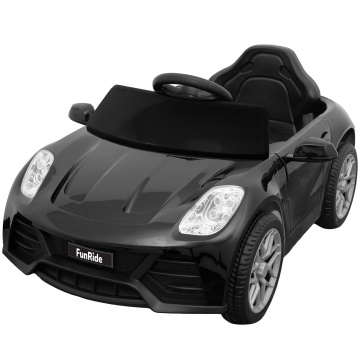 Masinuta Electrica Mavio®, Model FunRide, Copii 3 - 8 Ani, Telecomanda, Viteza 5km/h, Doua Motoare, Faruri, Cauciucuri EVA, Oglinzi, Negru