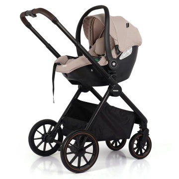 Resigilat - Carucior 3 in 1 pentru Bebelusi Mavio®, Model Urban, Landou, Parte Sport, Scoica Auto, Copii 0–4 Ani, Cadru Aluminiu, Sezut Reversibil, Pliere One Fold, Centura de Siguranta 5 Puncte, Maner Reglabil, Geanta, Husa Ploaie, Plasa Tantari, Bej - Img 2