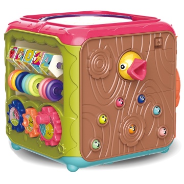 Resigilat - Jucarie Interactiva si Educativa Mavio®, Elemente Rotative pentru Bebelusi, 6 in 1, Tip Cub Interactiv, Multicolor