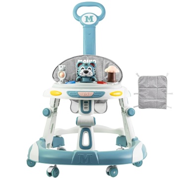 Resigilat - Premergator Copii 2 in 1 Mavio®, Model EasyRide, Rotobil pentru Bebelusi, Mod Antemergator, Varsta Recomandata 6-36 Luni, Maner, Pliabil, Inaltime Ajustabila, Jucarii Interactive, Anti Cadere, Roti 360 Grade, Masuta Mancare, Sunete, Albastru - Img 1