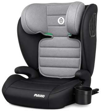 Resigilat - Scaun Auto Copii Mavio®, Model Venture, ISOFIX, 100 – 150 cm, Copii 4 – 12 ani, Tetiera Reglabila, Protectie Impact Lateral, Montaj Centura 3 Puncte, Suport Pahar Integrat, Cadru PP, Omologat i-Size R129, Negru/Gri