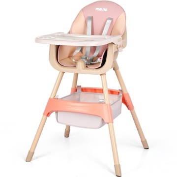 Resigilat - Scaun de Masa 3in1 pentru Bebelusi si Copii Mavio®, Model Petite, Varsta 6 - 36 luni, Inaltime Ajustabila, Centura de Siguranta in 5 Puncte, Tavita Reglabila si Detasabila, Loc pentru Depozitare, Roz