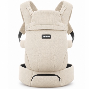 Marsupiu Ergonomic pentru Bebelusi Mavio®, 0-9 Luni, 3.2-11 Kg, Air Mesh Respirabil, Suport pentru Spate si Solduri, Bretele Incrucisate, Catarame Sigure, Protectie UV Ajustabila, Suport Captusit pentru Gat, Pozitie Ergonomica M si C, Bej