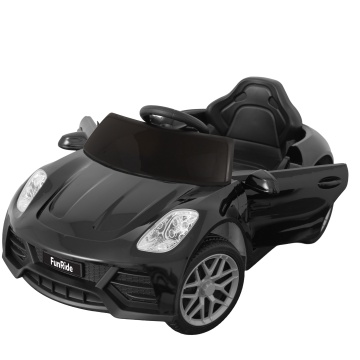 Masinuta Electrica Mavio®, Model FunRide, Copii 3 - 8 Ani, Telecomanda, Viteza 5km/h, Doua Motoare, Faruri, Cauciucuri EVA, Oglinzi, Negru - Img 2