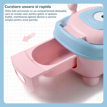 Olita pentru copii Mavio®, Colac Moale, Compartiment Detasabil, Inaltime 22.2cm, Roz - Img 2