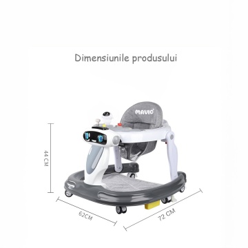 Premergator Reglabil pentru Bebelusi cu Varsta intre 6-18 Luni, Mavio®, Pliabil, 3 Jucarii, Greutatea Maxima Suportata 12 kg, Gri - Img 6