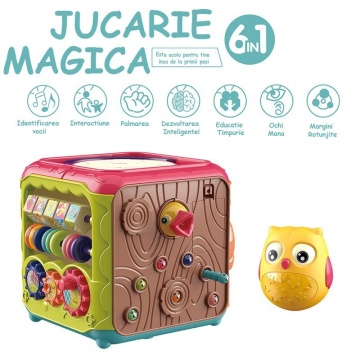 Resigilat - Jucarie Interactiva si Educativa Mavio®, Elemente Rotative pentru Bebelusi, 6 in 1, Tip Cub Interactiv, Multicolor - Img 8