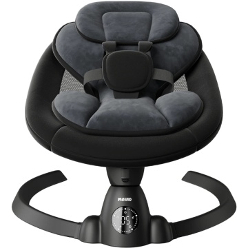 Resigilat - Leagan Electric Mavio®, Balansoar Bebelusi 0-9 luni, Copertina Detasabila, Plasa Tantari, Bara Jucarii, Functie Temporizator, 5 Trepte, Telecomanda, Bluetooth, Centura de Siguranta, Control Tactil, 10 Melodii, Greutate Suportata 9 kg, Negru