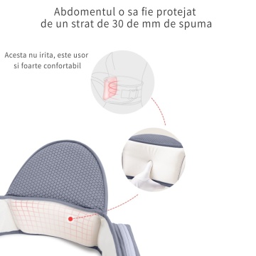 Resigilat - Marsupiu Bebe Mavio®, Ergonomic, Multifunctional cu 6 Pozitii de Purtare, Rucsac sau Frontal, intre 0 si 36 de luni, Reglabil, Greutate Maxima 14.9 kg, Extensie Sold, Protectie Cap, Bumbac si Poliester, Buzunar Depozitare, Gri - Img 2