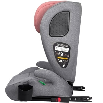 Resigilat - Scaun Auto Copii Mavio®, Model Venture, ISOFIX, 100 – 150 cm, Copii 4 – 12 ani, Tetiera Reglabila, Protectie Impact Lateral, Montaj Centura 3 Puncte, Suport Pahar Integrat, Cadru PP, Omologat i-Size R129, Gri/Roz - Img 3