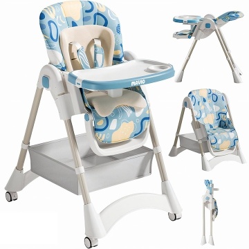 Resigilat - Scaun de Masa 3 in 1 pentru Bebelusi si Copii Mavio®, Model OMNY, 6-36 luni, Inaltime Reglabila, Greutate Maxima 25kg, Albastru