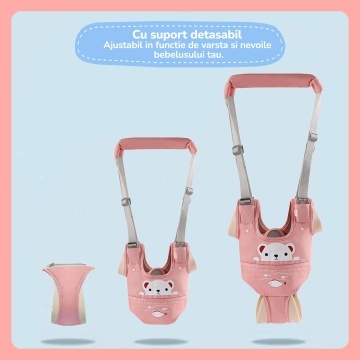 Ham Premergator, Mavio®, Bebelusi 9-24 Luni, Multifunctional, Material Respirabil, Complet Ajustabil si Ergonomic, Suport Inghinal Detasabil, Protectie Spate Parinti, Sistem Siguranta Dublu, Roz - Img 5