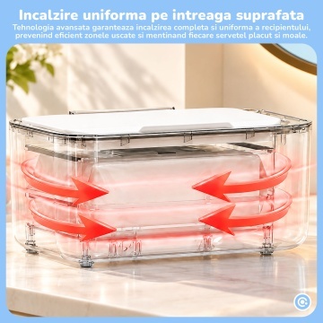 Incalzitor Servetele Umede pentru Bebelusi Mavio®, Ingrijire Nou-Nascuti, Capacitate 80-100 Servetele, 3 Trepte de Incalzire, Control Tactil, Incalzire Constanta, Mentine Umiditatea, 220-240V - Img 4