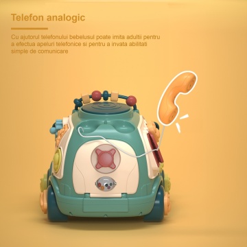 Resigilat - Jucarie Interactiva pentru Copii Mavio®, Telefon Educativ Tip Autobuz Muzical, cu Sunete Diverse, Jocuri, Verde - Img 5