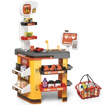 Resigilat - Set de Cumparaturi Tip Supermarket Mavio® pentru Copii, 52 de Accesorii, Lumini si Sunete, Inaltime 85 cm
