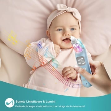 Aspirator Nazal Mavio®, 5 Trepte de Viteza, 3 Moduri de Iluminare, Penseta, 3 Capete din Silicon - Img 3