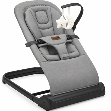 Balansoar Bebelusi Mavio®, 0-6 Luni, Greutate Maxima 9 kg, Reglare Inaltime pe 3 Niveluri, Cadru Rezistent din Fier si Aluminiu, Sezut Confortabil, Design Ergonomic, Stabil si Usor de Transportat, Gri - Img 1