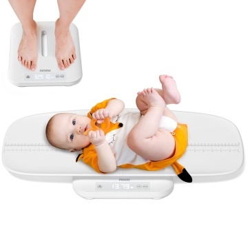 Cantar Bebelusi Mavio®, 2 in 1, Greutate Maxima 150 kg, Interval 30 g - 150 kg, Display LED, Functie Auto-Hold, Suprafata Anti-Alunecare, Masurare Inaltime, Bebelus si Mama, Diviziune 5 g, Unitati g, kg, oz, lb, lb