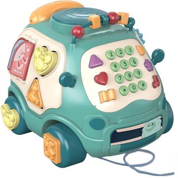 Jucarie Interactiva pentru Copii Mavio®, Telefon Educativ Tip Autobuz Muzical, cu Sunete Diverse, Jocuri, Verde - Img 1