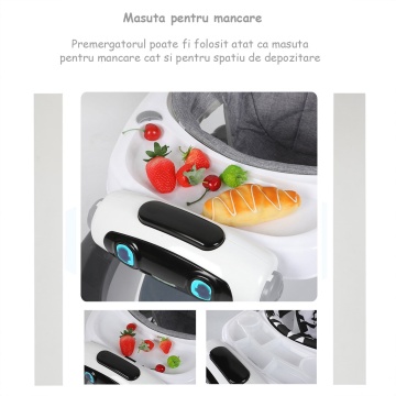 Premergator Reglabil pentru Bebelusi cu Varsta intre 6-18 Luni, Mavio®, Pliabil, 3 Jucarii, Greutatea Maxima Suportata 12 kg, Gri - Img 8