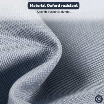 Resigilat - Bariera de Protectie Laterala pentru Pat Mavio®, 180 x 60 cm, Bariera Siguranta Pat Copii, Cadru Otel, Material Oxford 300D + Poliester, Inaltime 60 cm, Pliabila, Sistem Fixare Sigur pentru Saltea, Gri - Img 6