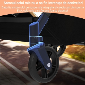 Resigilat - Carucior Sport pentru Copii Mavio®, Suport Jucarii, Aluminiu, Roti cu Suspensie, Pliabil, Tip Troller, Sistem Dublu de Blocare, Centura Siguranta, Verde - Img 5