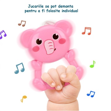 Resigilat - Centru de Activitati si Joaca Mavio®, Saltea Multifunctionala 5 in 1 pentru Copii si Bebe, Pian Colorat, Oglinda si Jucarii Detasabile, Roz - Img 4