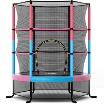 Resigilat - Trambulina pentru Copii Mavio®, 140 cm, Interior/Exterior, Plasa de Protectie, Cadru din Otel Galvanizat, Suprafata de Sarit Sigura fara Imbinari, Protectii din Spuma, Capacitate 45 kg, Design Stabil si Colorat