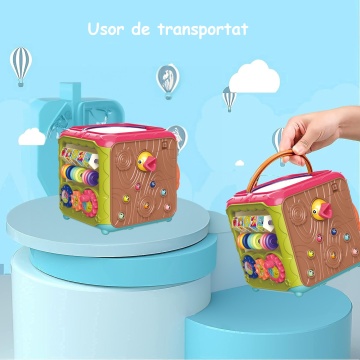 Jucarie Interactiva si Educativa Mavio®, Elemente Rotative pentru Bebelusi, 6 in 1, Tip Cub Interactiv, Multicolor - Img 2