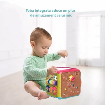 Resigilat - Jucarie Interactiva si Educativa Mavio®, Elemente Rotative pentru Bebelusi, 6 in 1, Tip Cub Interactiv, Multicolor - Img 9