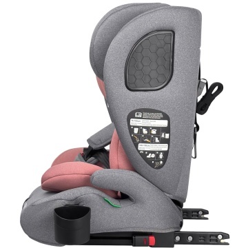 Resigilat - Scaun Auto Copii Mavio®, Model Active, ISOFIX + Top Tether, 76 – 150 cm, 9 – 36 kg, Copii 1 – 12 ani, Montaj cu Fata la Sensul de Mers, Tetiera Reglabila, Protectie Impact Lateral, Centura Siguranta 3 Puncte, Omologat R129, Gri/Roz - Img 3