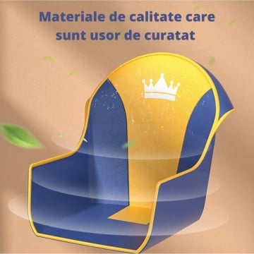 Scaun de Masa 3in1 pentru Bebelusi si Copii, Varsta 6-72 luni, Inaltime Ajustabila, Centura de Siguranta in 5 Puncte, Tavita Reglabila si Detasabila, Loc pentru Depozitare, Albastru - Img 8