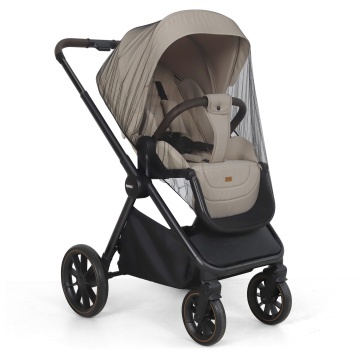 Carucior 3 in 1 pentru Bebelusi Mavio®, Model Urban, Landou, Parte Sport, Scoica Auto, Copii 0–4 Ani, Cadru Aluminiu, Sezut Reversibil, Pliere One Fold, Centura de Siguranta 5 Puncte, Roti EVA, Maner Reglabil, Geanta, Husa Ploaie, Plasa Tantari, Bej - Img 4