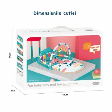 Centru de Activitati si Joaca Mavio®, Saltea Multifunctionala 5 in 1 pentru Copii si Bebe, Pian Colorat, Oglinda si Jucarii Detasabile, Albastru - Img 4