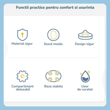 Olita pentru Copii Mavio®, Model Prietenos, Material PP de Inalta Calitate, Colac Moale, Sigur pentru Copiii Mici, Non-Toxic, Compartiment Detasabil, Usor de Curatat, Picioare Antiderapante, Inaltime de 22.2 cm, Roz - Img 6