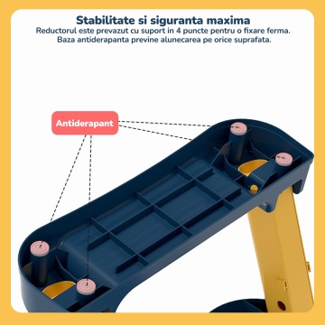 Reductor WC cu Scara Mavio®, pentru Copii cu Varsta pana la 7 Ani, Reglabil pe Inaltime, Albastru/Galben - Img 2