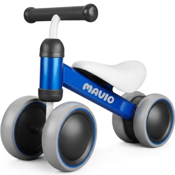 Resigilat - Bicicleta de Echilibru Mavio®, Pentru Copii 12-24 Luni, Greutate Maxima 15 kg, Cadru din Otel Carbon, Roti EVA + PP, Sa Confortabila, Ghidon Stabil, Design Usor si Compact, Ajuta la Dezvoltarea Echilibrului si Coordonarii, Culoare Albastru