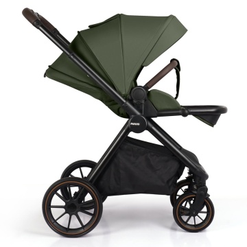 Resigilat - Carucior Sport pentru Bebelusi Mavio®, Model Urban, 0–4 Ani, Pana la 22 kg, Landou Reversibil, Spatar Reglabil 3 Pozitii, Pliere One Fold, Suspensii, Cadru Aluminiu, Pliere Carte, Centura de Siguranta 5 Puncte, Roti Cauciuc, Verde - Img 6