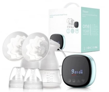 Resigilat - Pompa de San Electrica Dubla, WOWSTEP®, STEP 200 Pro cu 2 Biberoane, Functie de Masaj, Afisaj Digital, Complet Detasabila, Capacitate de 300 ml, fara BPA, 9 Niveluri de Intensitate, Zgomot Redus - Img 1