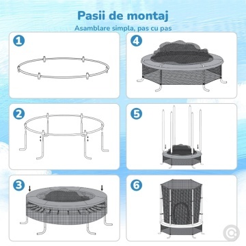 Resigilat - Trambulina pentru Copii Mavio®, 140 cm, Interior/Exterior, Plasa de Protectie, Cadru din Otel Galvanizat, Suprafata de Sarit Sigura fara Imbinari, Protectii din Spuma, Capacitate 45 kg, Design Stabil si Colorat - Img 5