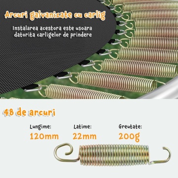 Resigilat - Trambulina pentru Copii Mavio®, Diametru 244 cm, Plasa Protectie, Exterior si Gradina, Protectie UV, Scara de Acces Inclusa, 48 de Arcuri de Sustinere din Otel Galvanizat, Certificat de Siguranta - Img 5